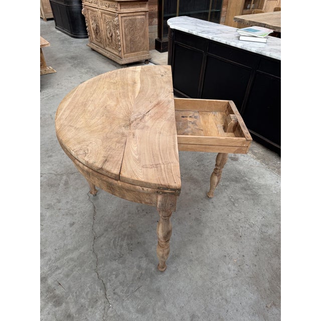 19th Century Half-Moon Table in Walnut For Sale - Image 9 of 14