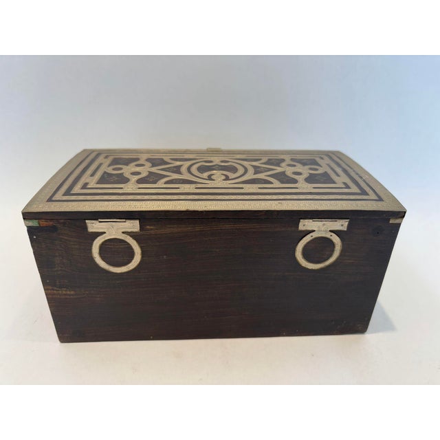 Mid 20th Century African Tuareg Silver and Ebony Wood Jewelry Box 1950s For Sale - Image 5 of 12