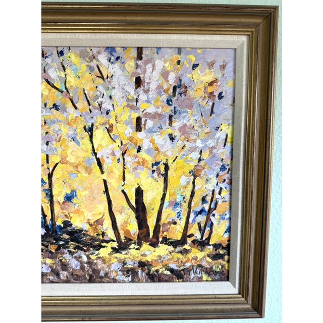 Late 20th Century Autumn Trees Original Oil Painting Artist Signed Vuckovic For Sale - Image 4 of 10