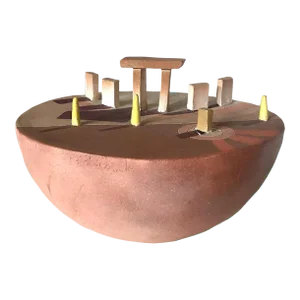 Large 1970s Mid-Century Terracotta Ceramic Architectural Modernist Art Studio Pottery Sculpture, Cleveland School