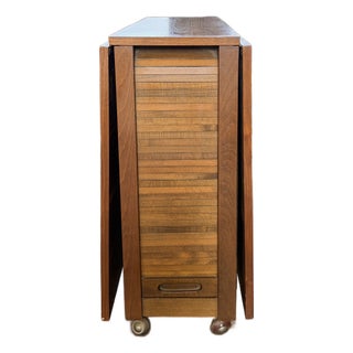 1960s Romanian Mid-Century Modern Teak Space Saver Dining Table With Four Hidden Nesting Chairs For Sale
