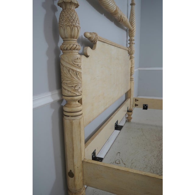 1980s Spiral Twist King Size Painted 4 Post Bed For Sale - Image 5 of 18