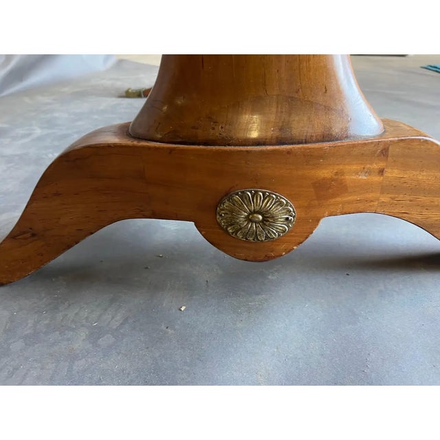 Bronze Early 20th Century Art Deco Period Walnut and Marble Table With Bronze Appliqués For Sale - Image 8 of 9