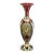 Antique Bohemian Cranberry Cut Glass Vase With Hand-Painted Enamel Flowers, Overlay, and Gilt. 12.75” Early 1900s Romantic Victorian For Sale
