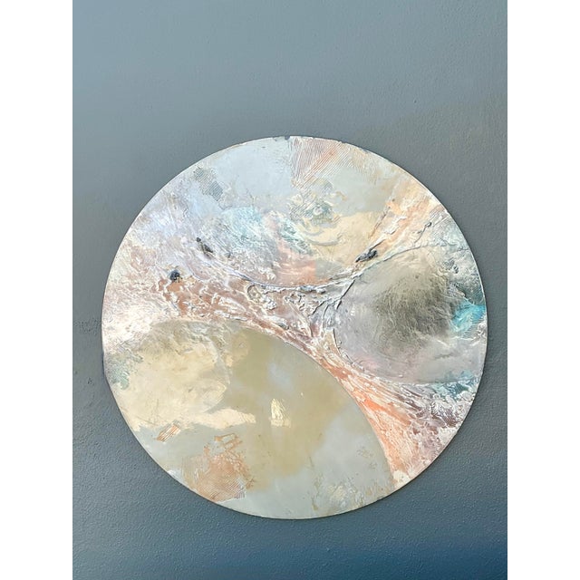 Wood Vintage Monumental Mixed Media Disc Wall Sculpture For Sale - Image 7 of 11