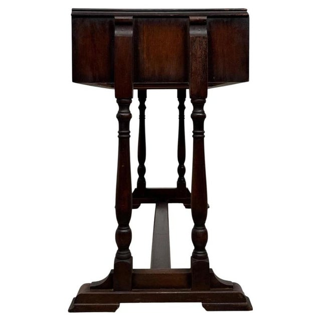 2000 - 2009 Antique Carved Oak Occasional Side Table For Sale - Image 5 of 11