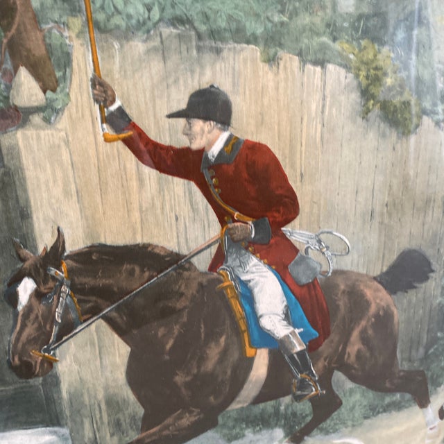 1970s Equestrian Huntsman Scene Print, Framed | Chairish