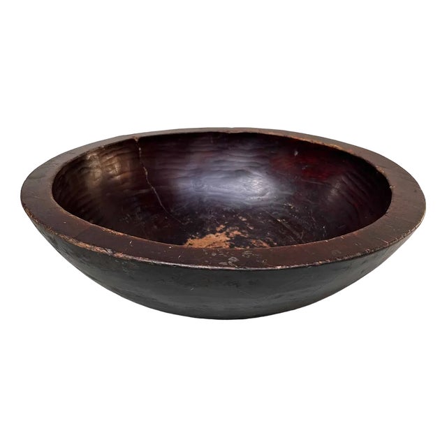 Large Wooden Dough Bowl, Japan, 1890s For Sale