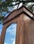 Antique Tramp Art Style Solid Wood Armoire With Mirror | Hand-Carved Wardrobe Cabinet For Sale - Image 4 of 11