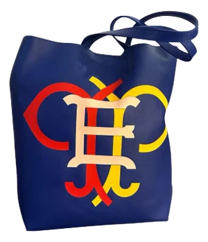 21st Century Never Used Blue Leather Emilio Pucci Tote Bag