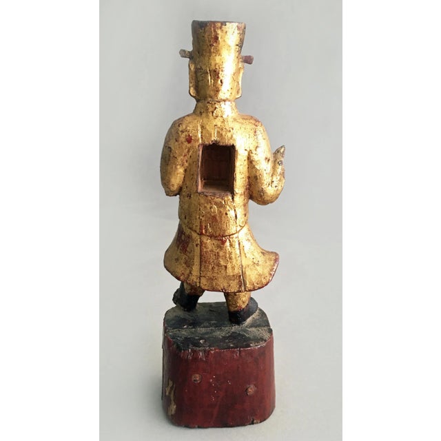 Figurative Mid 19th Century Chinese Carved Wooden Votive Figure For Sale - Image 3 of 8