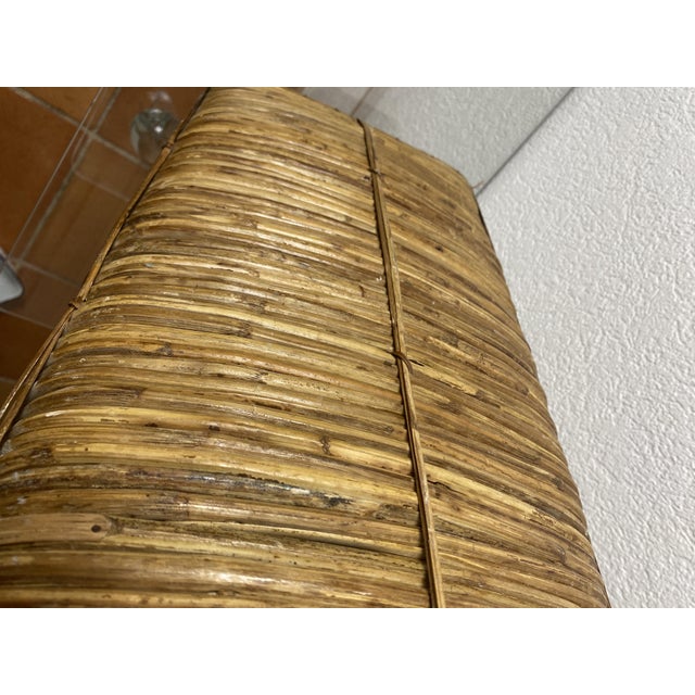 Umbrella Stand in Rattan and Brass in the style of Vivai del Sud, 1970s For Sale - Image 9 of 16