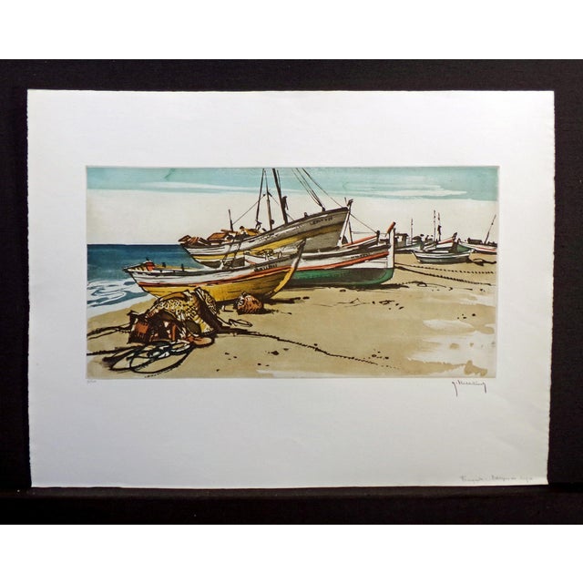 Vintage Aquatint Etching by Roger Hebbelinck Hand signed, titled and numbered by the artist in pencil unframed Limited...