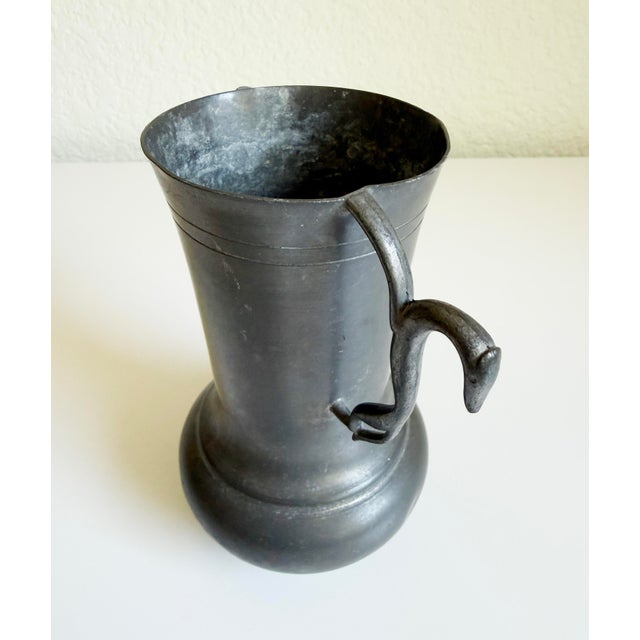 1930s Art Deco Pewter Vase With Greyhound Handles For Sale - Image 5 of 11
