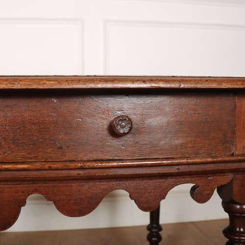 Wood Antique Oak Side Table For Sale - Image 7 of 10