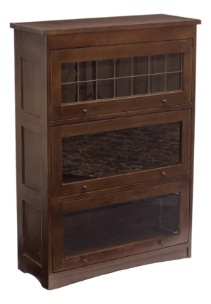 Mission Craftsman Style Oak Barrister Bookcase - Walnut Stain