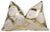 Farmhouse Luxury White & Gold Cowhide Leather Throw Pillow 16x24 | Handmade Geometric Designer Lumbar Cushion For Sale - Image 3 of 4