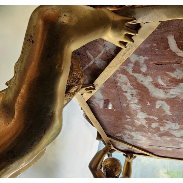 Mid 20th Century Rosso Verona Marble & Gilt Coffee Table For Sale - Image 13 of 13