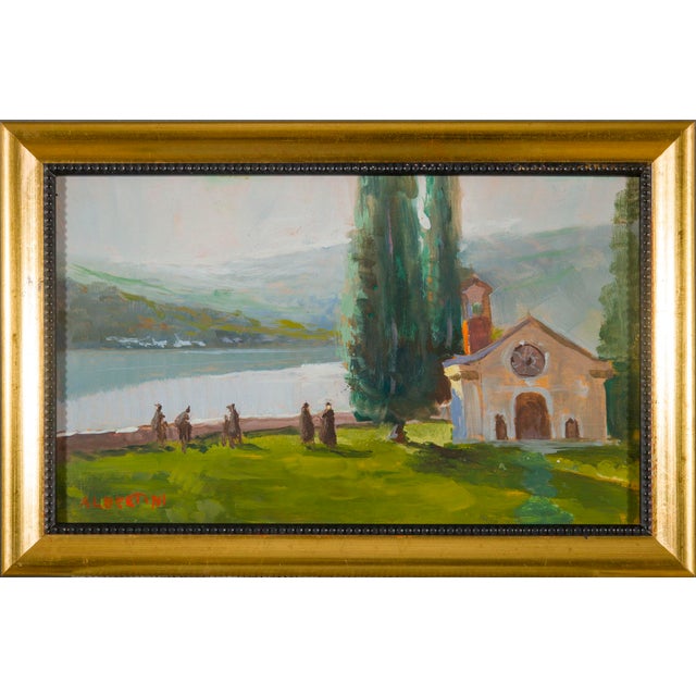 Oreste Albertini, Mountain Landscape, 1920s, Oil Painting on Panel, Framed For Sale - Image 8 of 10