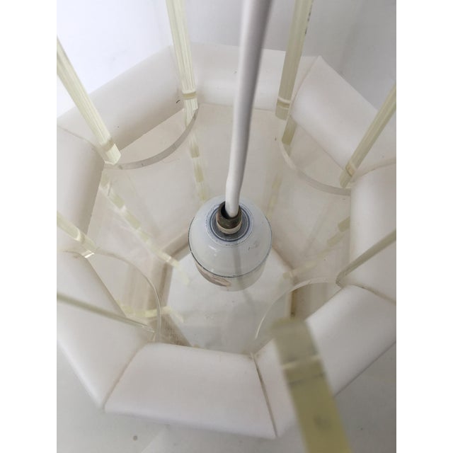 Mid-Century Modern Mid-Century Modern Space Age Era White and Transparent Pendant Lamp For Sale - Image 3 of 13