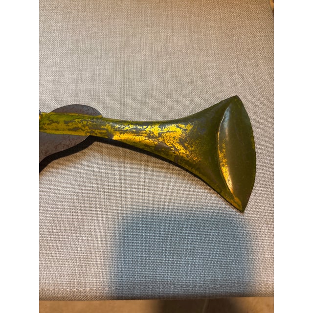 Large and Rare Vintage Mexican Tin Folk Art Angels – 24″ Hand-Painted Trumpet Wall Pair For Sale - Image 11 of 11