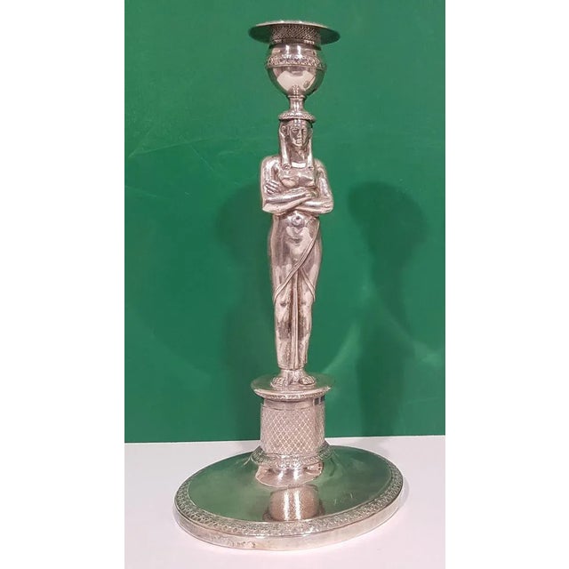 Early-19th Century Silver Candleholders, Set of 2 For Sale - Image 4 of 5