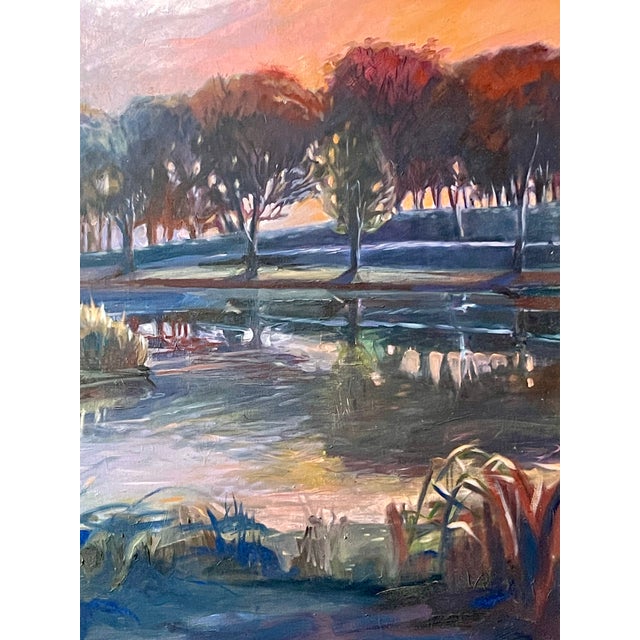 A very striking landscape by Caroline Gantz (American, B. 1954) depicting Burying Hill Beach in Westport, Connecticut. The...