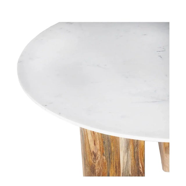 Shabby Chic Matthew Izzo Home Essence Round Dining Table With Pine Base and White Marble Top For Sale - Image 3 of 5