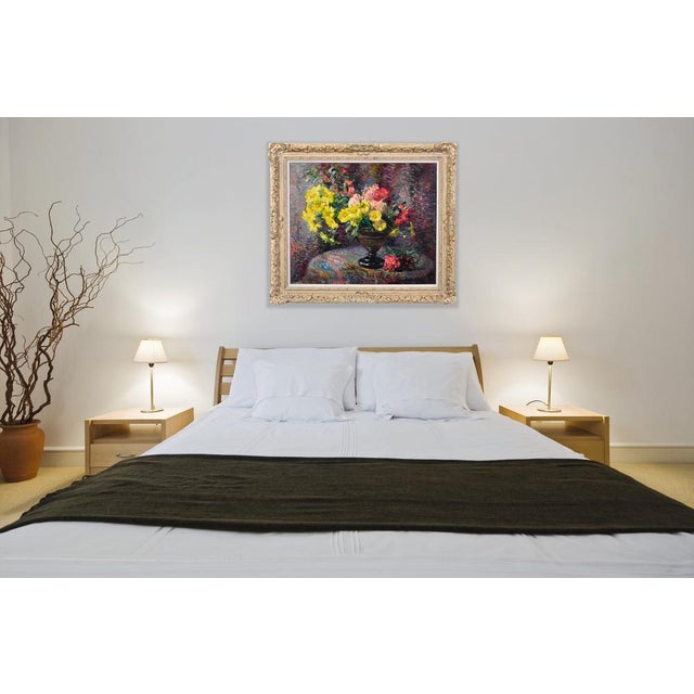 Jean Chaleye, Still Life of Carnations & Marigolds, Oil Painting, 1920s-1940s For Sale - Image 13 of 18