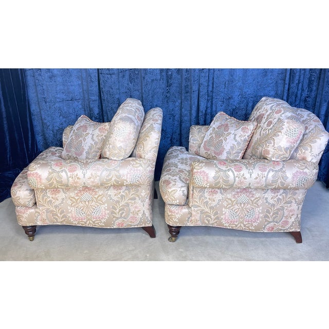 Beige A Pair of Lillian August Lounge Chairs With Pair of Ottomans For Sale - Image 8 of 16