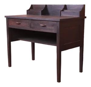 Early Gustav Stickley Ebonized Mission Oak Arts & Crafts Writing Desk, Circa 1900