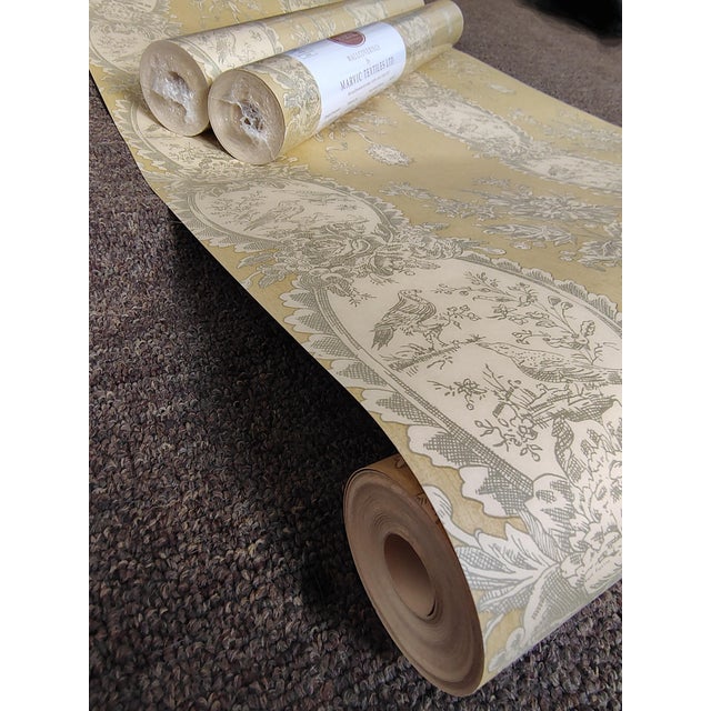 Marvic Textiles Les Oiseaux Gold Designer Wallpaper- 3 Rolls/33 Yds For Sale - Image 10 of 14