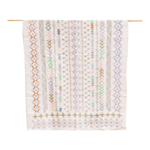 Harmonious Lavender Hand-Stitched Cotton Tribal Kantha Throw