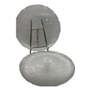 Vintage Arcoroc Fleur Dinner Plates Clear- Set of 4 For Sale