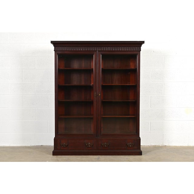 Herter Brothers Style Antique Eastlake Victorian Carved Mahogany Bookcase, Circa 1880s For Sale - Image 14 of 14