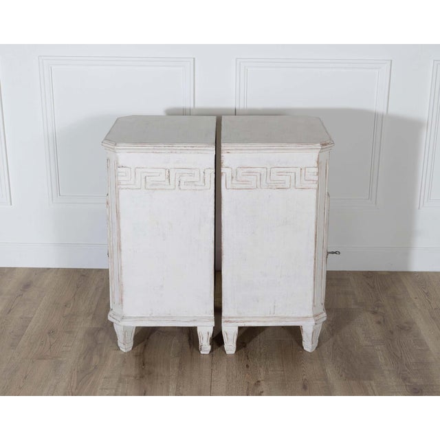 Wood Pair of Swedish Neoclassical Painted Nightstands, circa 1880 For Sale - Image 7 of 13