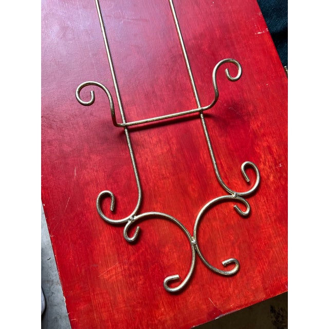 Skinny Metal Wired Vintage Wall Hanging Plate Holder For Sale - Image 4 of 7