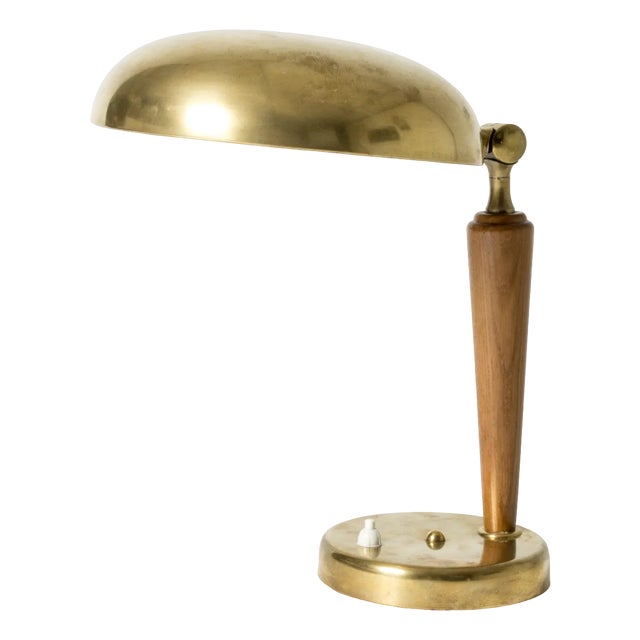 Modern Swedish Brass Table Lamp, 1940s For Sale
