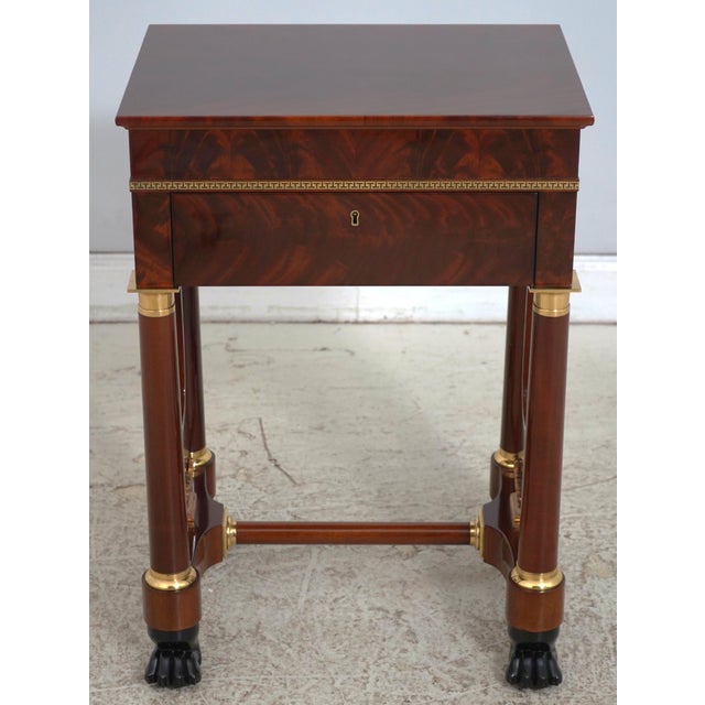 Age: Approx. 25 Years Old Details: Winterthur Collection Lyre Sides Intricate Brass Trimwork Carved Paw Feet Ebonized Feet...