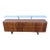 Mid Century Modern Long Glass Top Walnut Sideboard Credenza Dresser Buffet 6667 For Sale