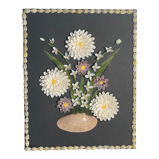 Natures Beauty Sea Shells Floral Arrangement Plaque by Elia For Sale