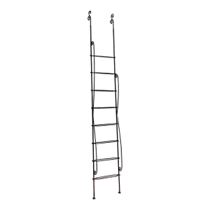 Vintage Regency Scroll Wrought Iron Decorative Ladder