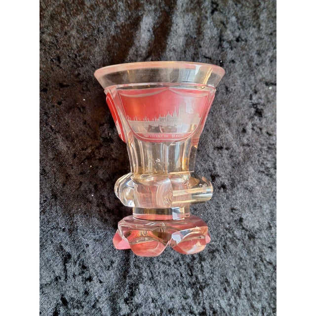 Antique Biedermeier Viewing Glass with Engraved Views of Prague, 1840 For Sale - Image 6 of 6