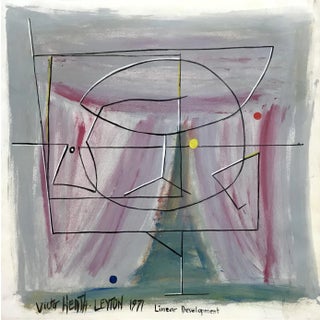 Victor Heath-Leyton, Linear Developement, 1971, Oil on Paper For Sale