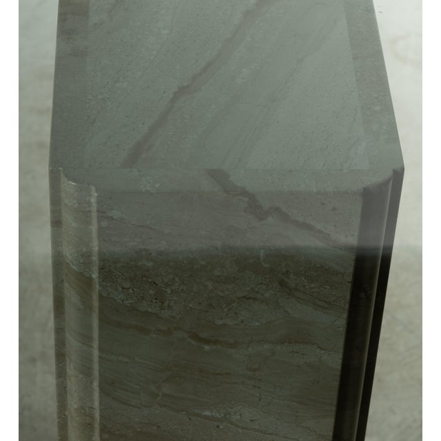 Matched Italian Travertine & Glass Dining Suite | Pedestal Dining Table + Coffee Table, c.1970s For Sale - Image 15 of 18