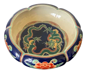 Rare Japanese Ceramic Glazed Bowl Makuzu Kozan Meiji Period