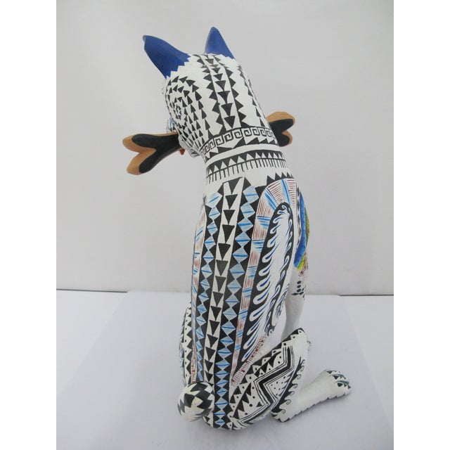 2000 - 2009 Alebrije Carved Wood Zapotec Bull Dog With Bone Oaxaca Mexico Folk Art Sculpture For Sale - Image 5 of 16