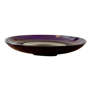 Blenko Hand Blown Black Amethyst Console Bowl For Sale