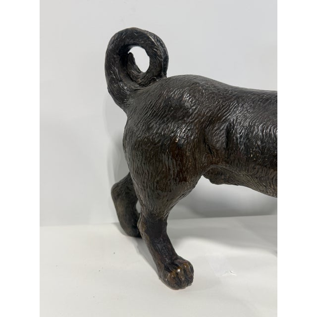 English Terracotta Pug Dog Sculpture With Glass Eyes, Early 20th Century For Sale - Image 4 of 12