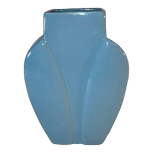 1980s Vintage Haeger Pottery Sky Blue Ceramic Vase